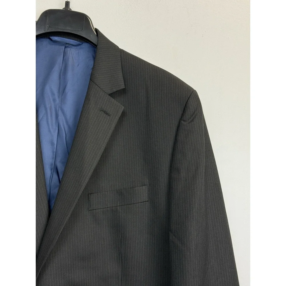 Bill‎ Blass Essentials Men's 46R Sport Coat Blazer Jacket Black Striped